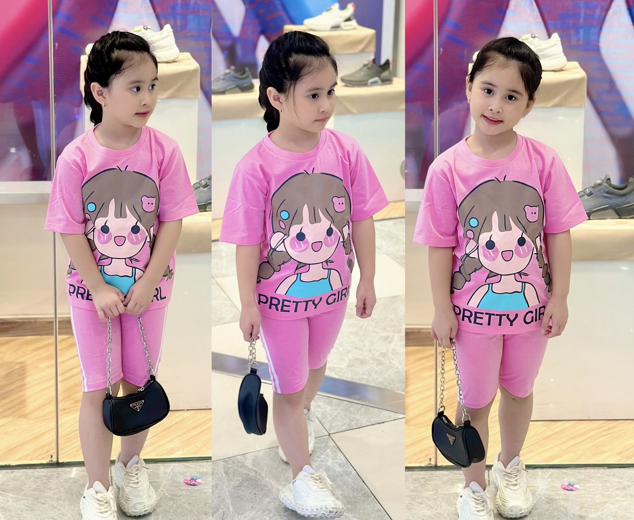 Bộ Cotton 4 Chiều Bé Gái