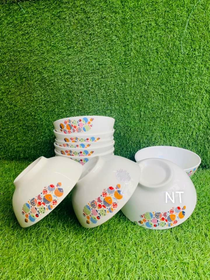 Tô Sứ 7 inch Hình Gia Đình Đàn Cá 2