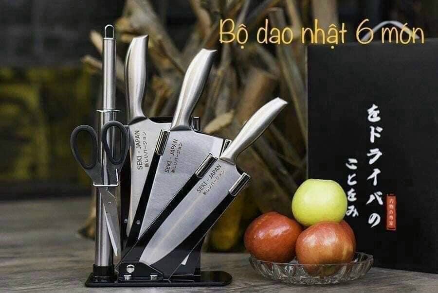 Bộ Dao Nhật 6 Món Cao Cấp Kèm Đế Cắm 2