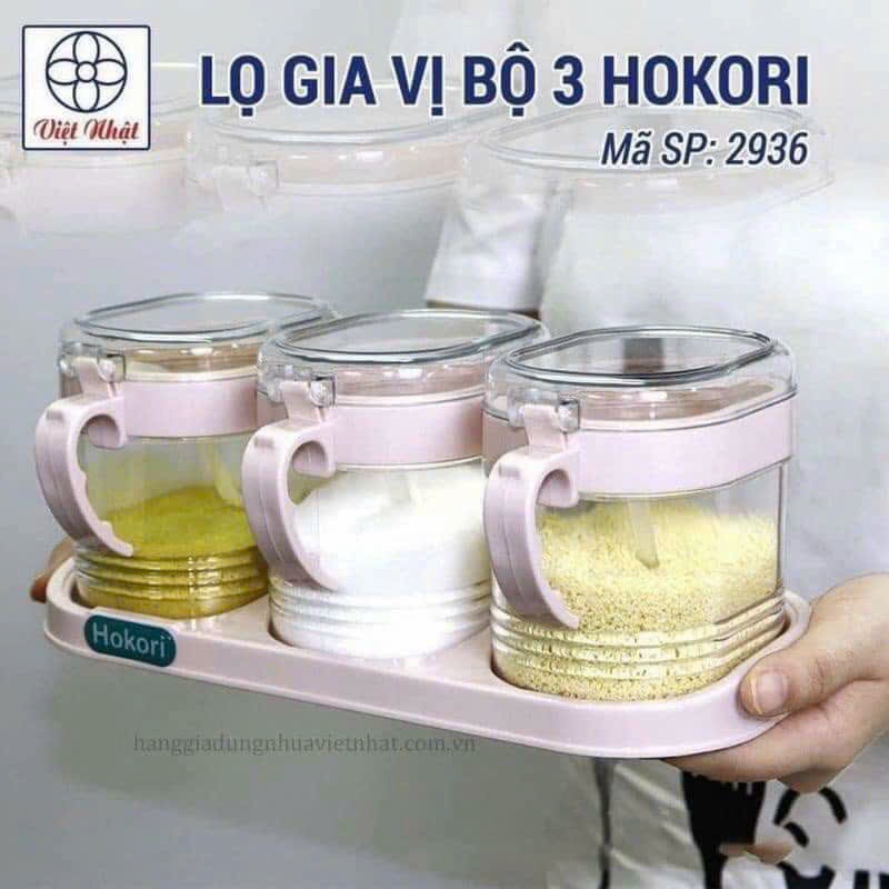 Bộ 3 Lọ Gia Vị HOKORI