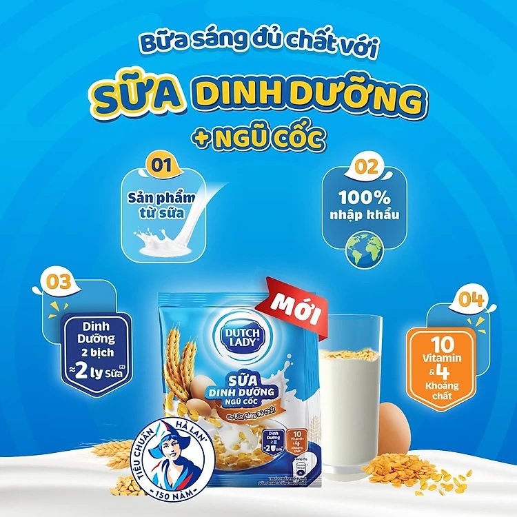 Dây 10 Gói Sữa Dinh Dưỡng + Ngũ Cốc Cô Gái Hà Lan 2